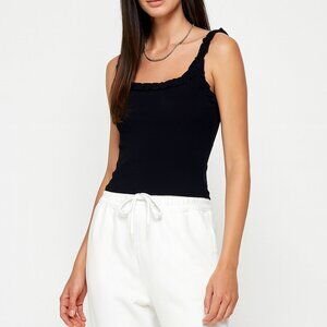 Lyndia Ruffled Ribbed Top